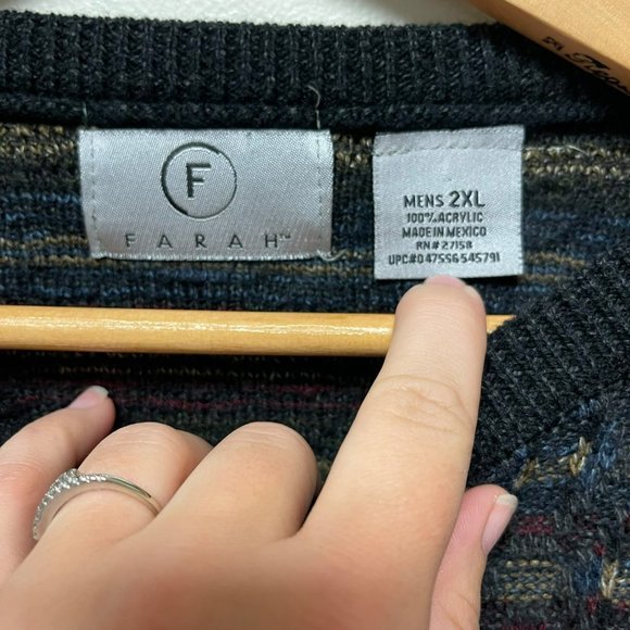 FARAH Woven Knit Cropped Dolman Sleeve Oversized Grandpa Sweater - Picture 5 of 9